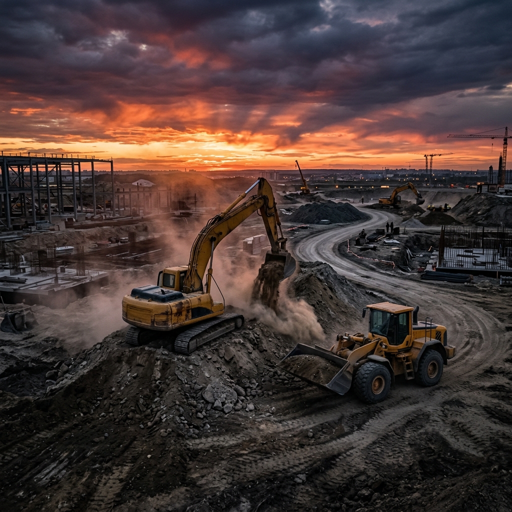 Sector construcción – maquinaria pesada excavadora